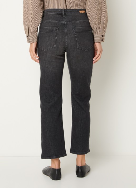 Sessùn Marino high waist straight leg jeans met gekleurde wassing - achterkant antraciet