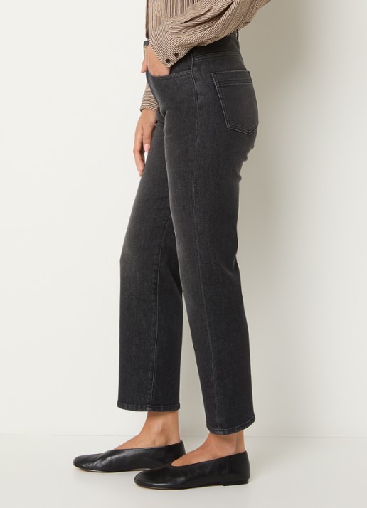 Sessùn Marino high waist straight leg jeans met gekleurde wassing - detail 3 antraciet