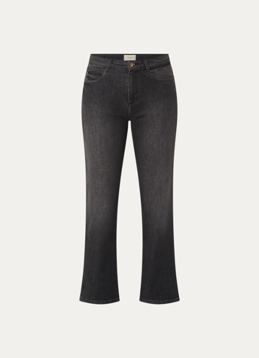 Sessùn Marino high waist straight leg jeans met gekleurde wassing - voorkant 4 antraciet