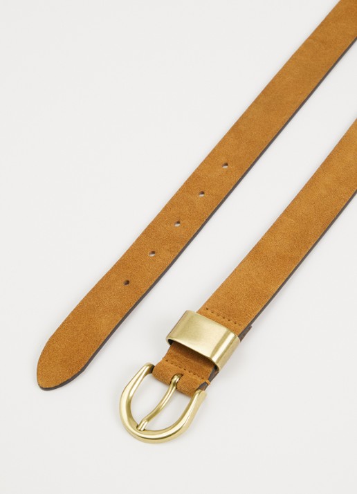 Sessùn Milou riem van suède - detail 2 cognac
