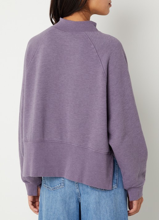 Sessùn Oliveira sweater met opstaande kraag - achterkant lichtpaars
