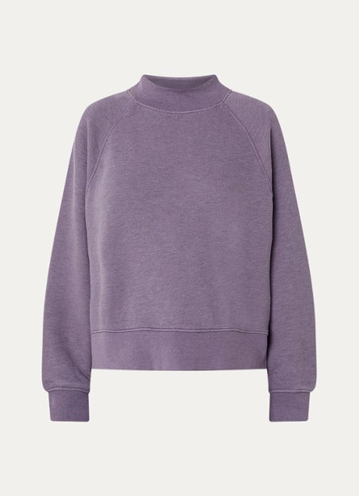 Sessùn Oliveira sweater met opstaande kraag - voorkant 2 lichtpaars