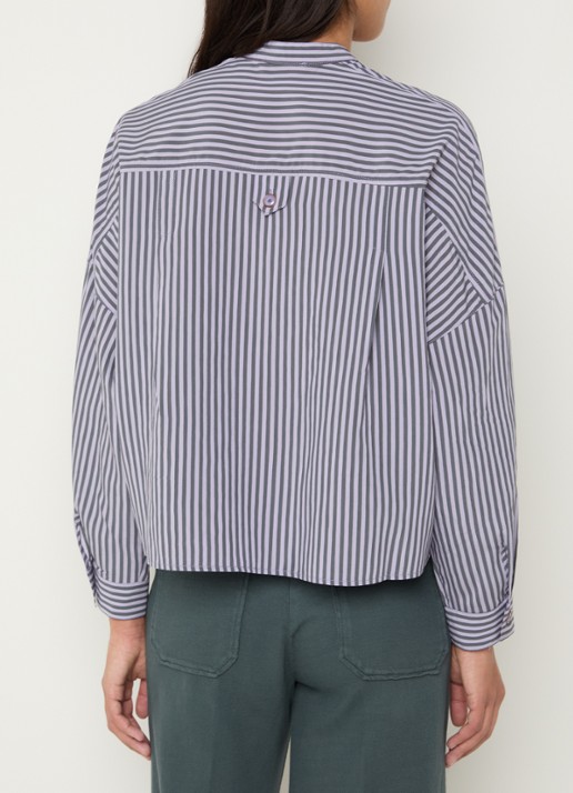 Sessùn Orregio blouse met steepprint en borstzakken - achterkant 3 lila