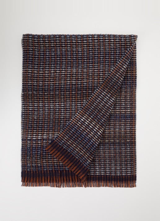 Sessùn Piolette sjaal in wolblend 180 x 50 cm  - voorkant 3 blauw