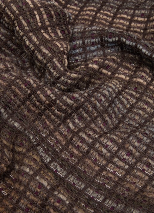 Sessùn Piolette sjaal in wolblend 180 x 50 cm  - detail 3 bruin