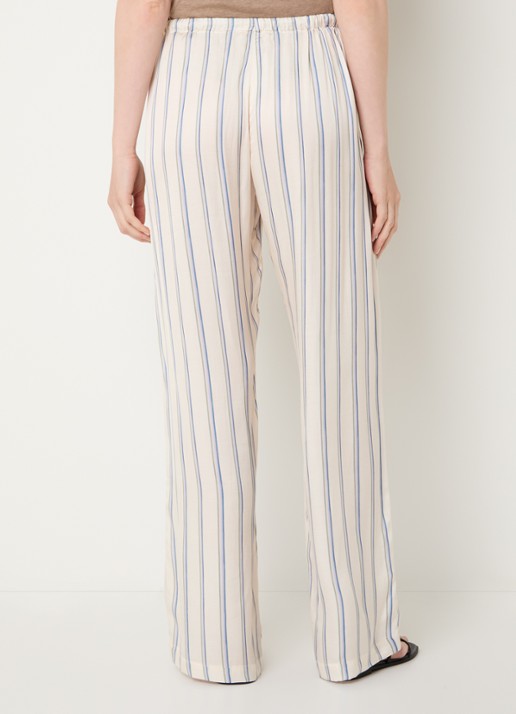 Sessùn Piuma high waist straight fit broek met steekszakken - achterkant 3 gebroken wit