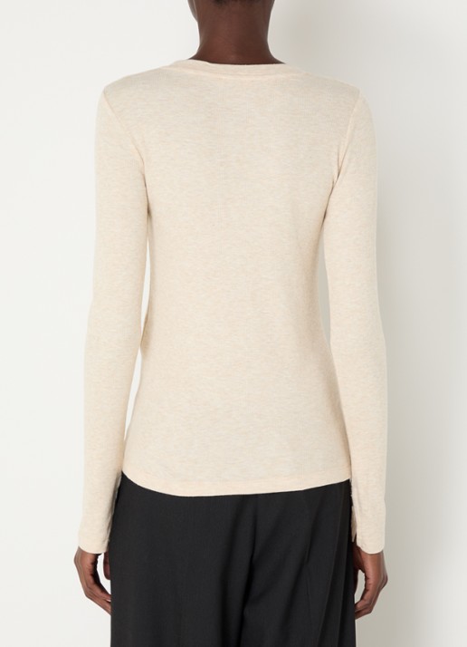 Sessùn Rafter long sleeve in linnenblend - achterkant 4 creme