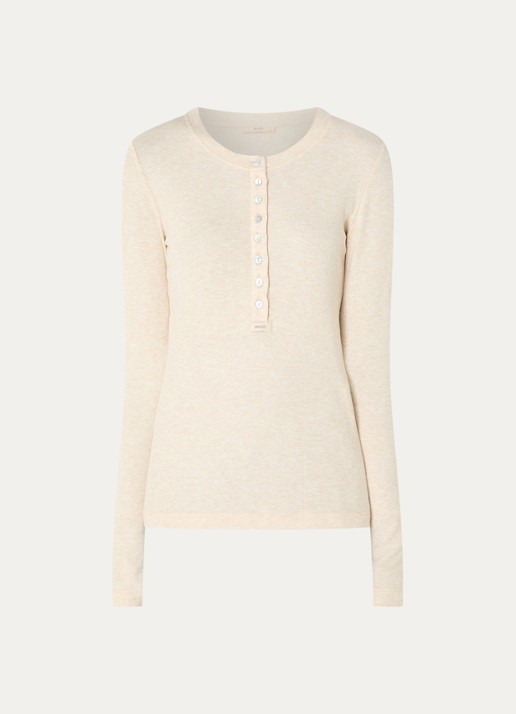 Sessùn Rafter long sleeve in linnenblend - voorkant 2 creme