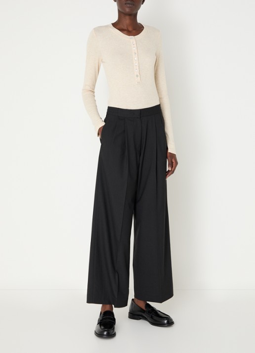 Sessùn Rafter long sleeve in linnenblend - voorkant 3 creme