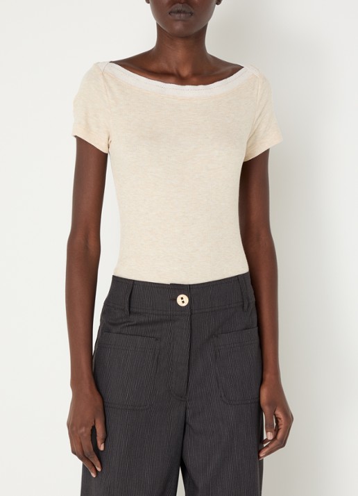 Sessùn Romuald T-shirt in wolblend met boothals