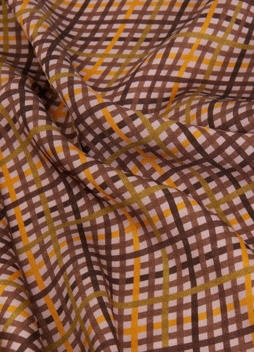 Sessùn Scotty sjaal met ruitdessin 52 x 52 cm  - detail 2 roze