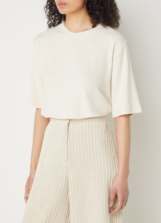 Sessùn Serge T-shirt met ribstructuur