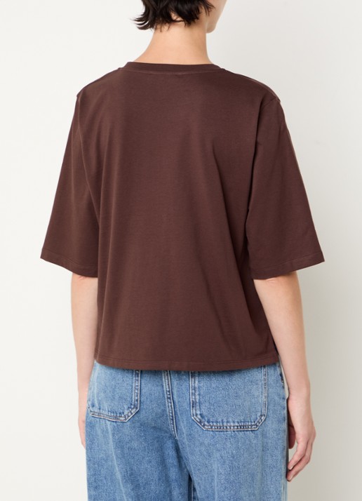 Sessùn Serge T-shirt met ronde hals - achterkant 3 bruin