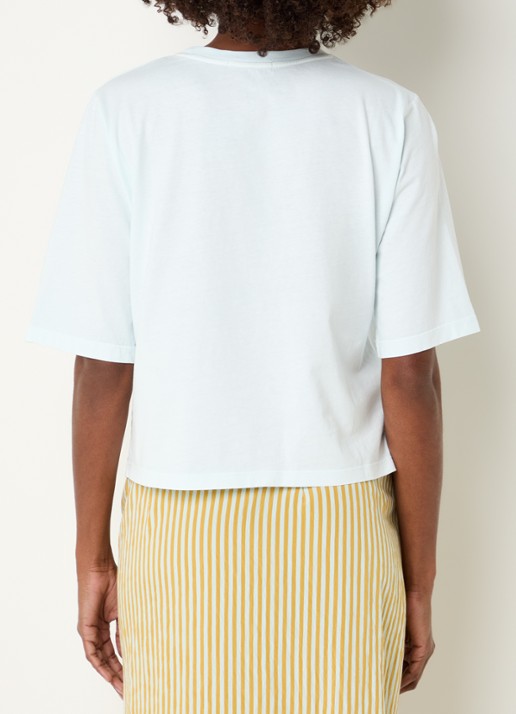 Sessùn Sergio T-shirt met ronde hals - achterkant lichtblauw