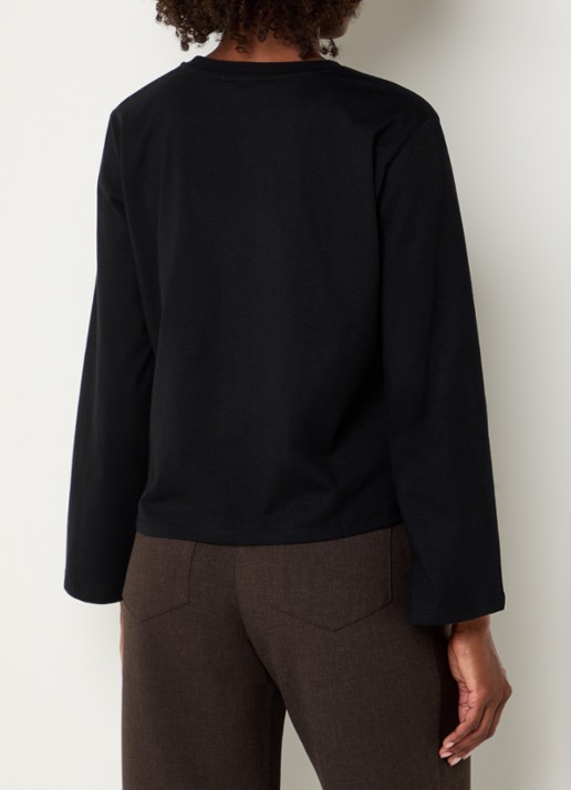 Sessùn Severiano long sleeve met borstzak - achterkant 4 zwart