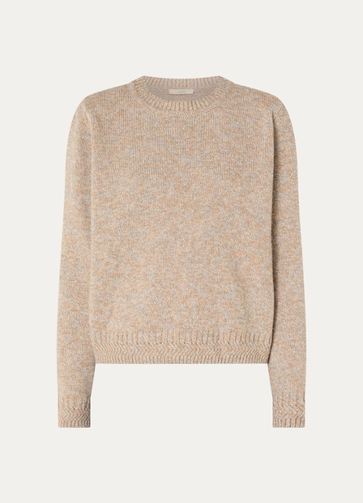 Sessùn Silty grofgebreide trui van wol - voorkant beige