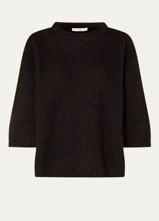 Sessùn Tallon ribgebreide trui in alpaca wolblend - voorkant 3 bruin