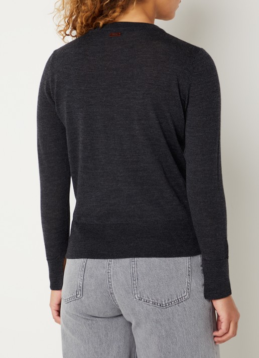 Sessùn Teshima fijngebreide pullover van wol - achterkant antraciet