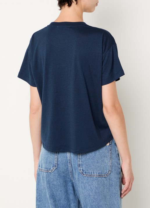 Sessùn Too cropped T-shirt  - achterkant 4 donkerblauw