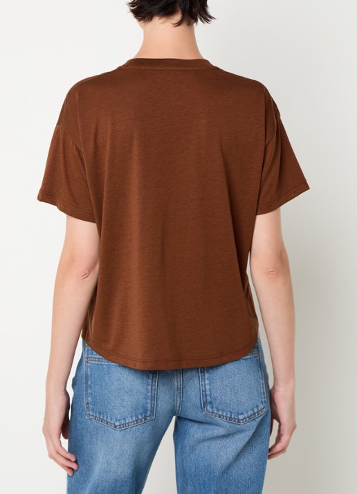 Sessùn Too cropped T-shirt  - achterkant 2 kastanjebruin