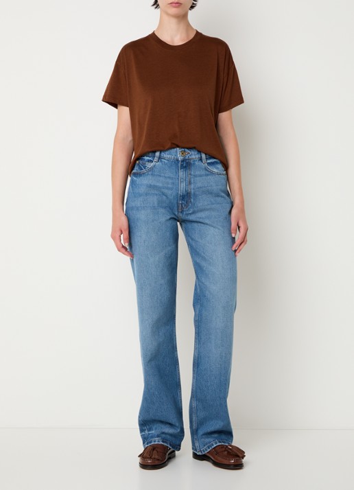Sessùn Too cropped T-shirt  - voorkant 4 kastanjebruin
