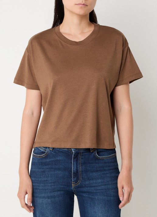 Sessùn Too cropped T-shirt  - detail 4 bruin
