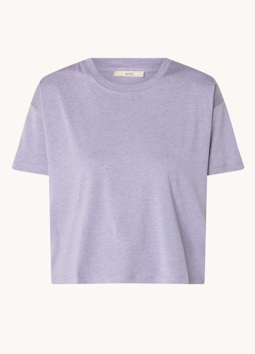 Sessùn Too T-shirt  met gemêleerd dessin - voorkant 3 paars