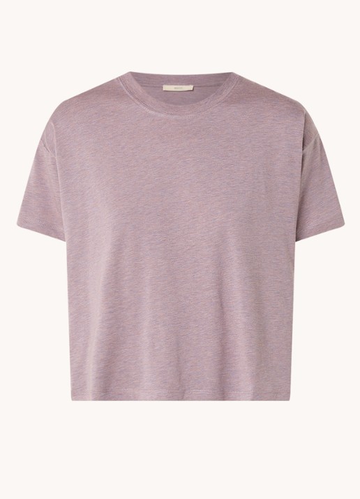 Sessùn Too T-shirt  met gemêleerd dessin - voorkant 3 taupe