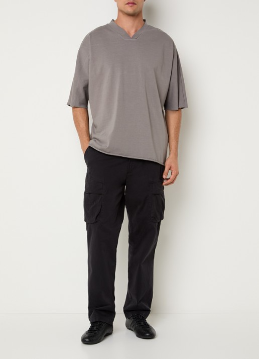 Seventh Kimono T-shirt met V-hals - voorkant 3 grijs