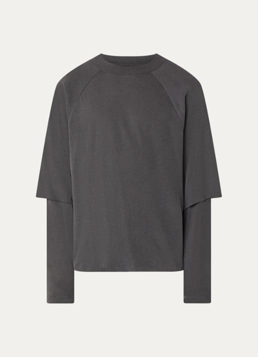 Seventh Longsleeve met ronde hals - voorkant donkergrijs