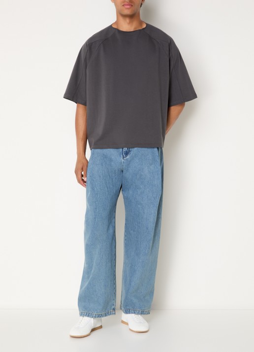 Seventh Loose fit jeans met medium wassing en plooidetail - voorkant 2 indigo