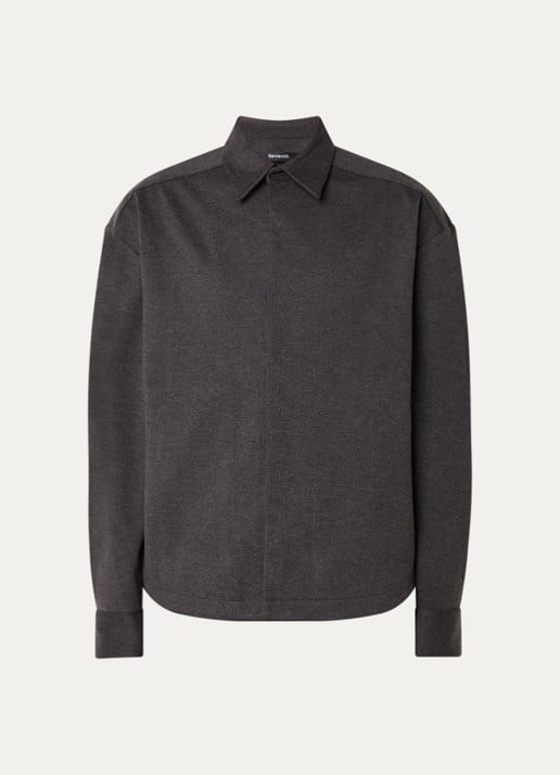 Seventh M5 Oxford oversized overhemd met steekzakken - voorkant antraciet