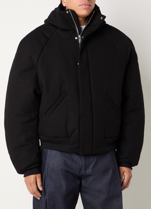 Seventh Orb puffer jack van canvas met capuchon en steekzakken