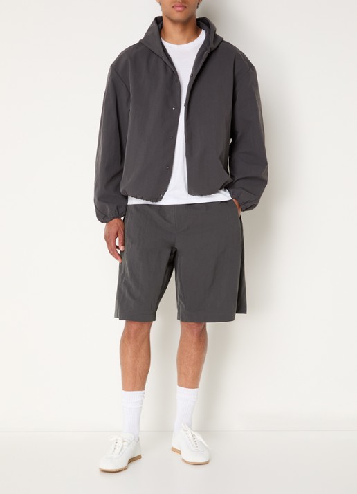 Seventh Orb wide fit korte broek met trekkoord - voorkant 2 antraciet