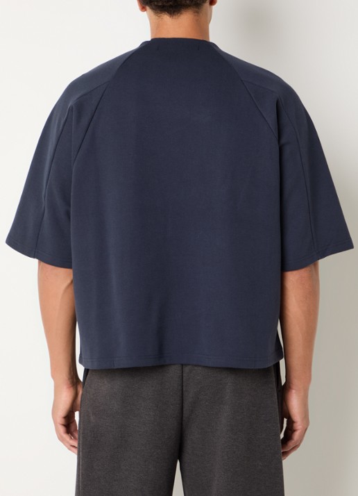 Seventh T-shirt met gerafeld detail - achterkant donkerblauw