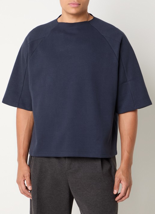 Seventh T-shirt met gerafeld detail - detail 2 donkerblauw