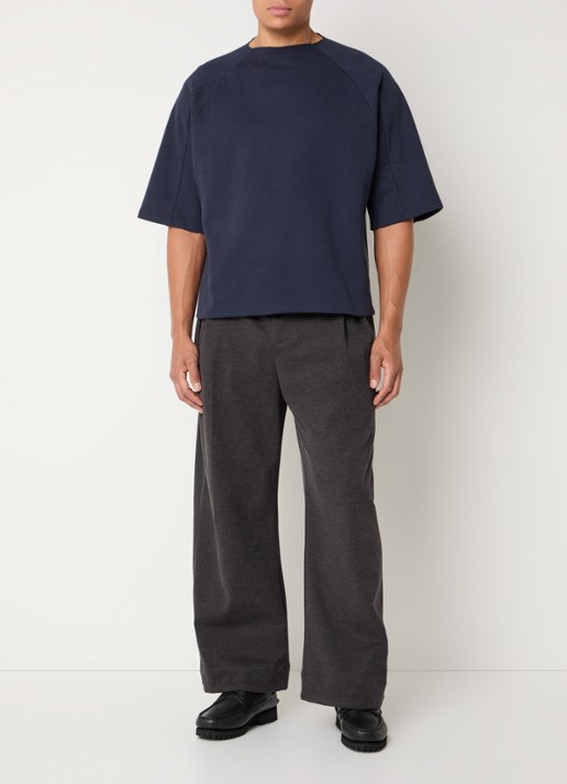 Seventh T-shirt met gerafeld detail - voorkant 4 donkerblauw