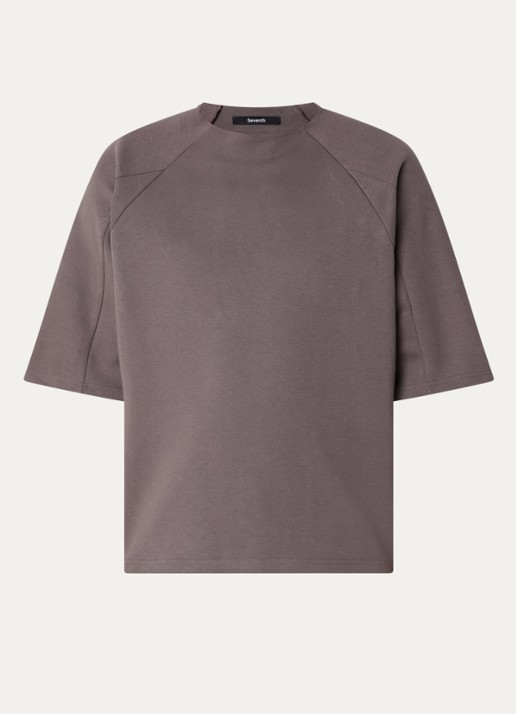 Seventh T-shirt met gerafeld detail - voorkant middengrijs