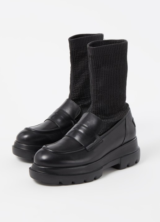 Shabbies Amsterdam Miki loafer van leer - detail zwart