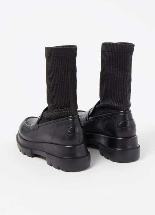 Shabbies Amsterdam Miki loafer van leer - detail 2 zwart