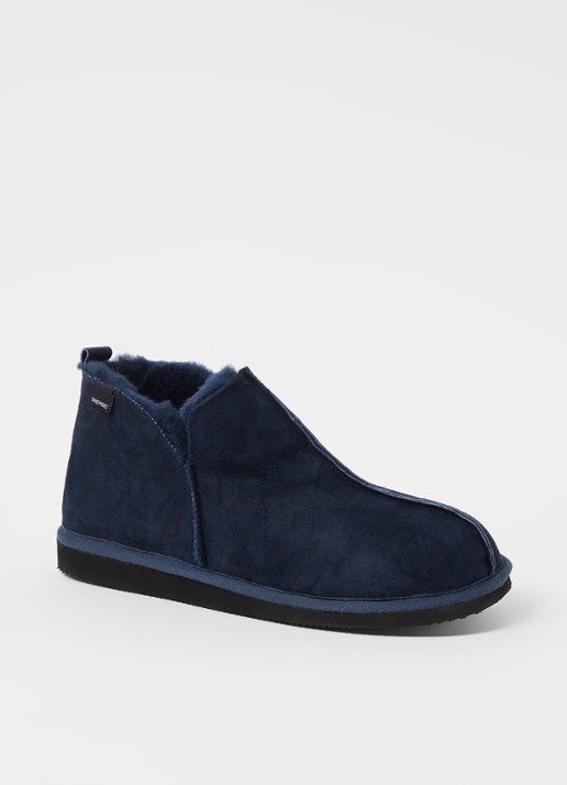 Shepherd Anton pantoffel van suède - voorkant blauw