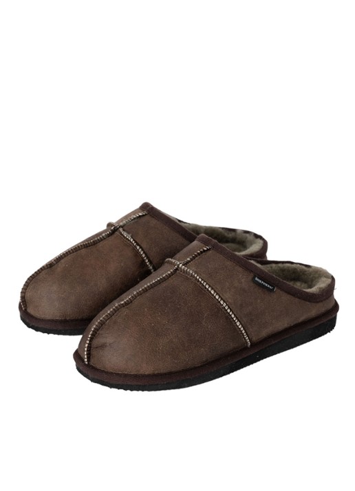 Shepherd Bobo pantoffel van schapensuède  - detail grijs