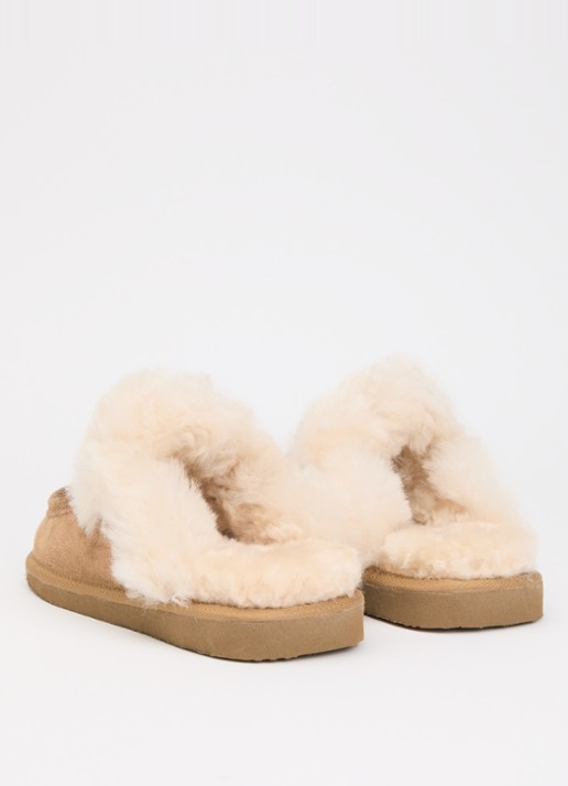 Shepherd Cabris pantoffel van suède - achterkant 5 camel