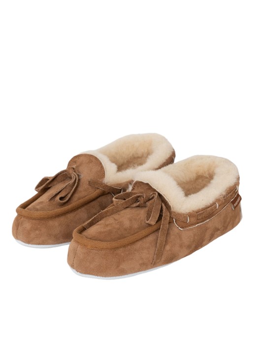 Shepherd Daisy pantoffel van schapensuède - voorkant 2 lichtbruin