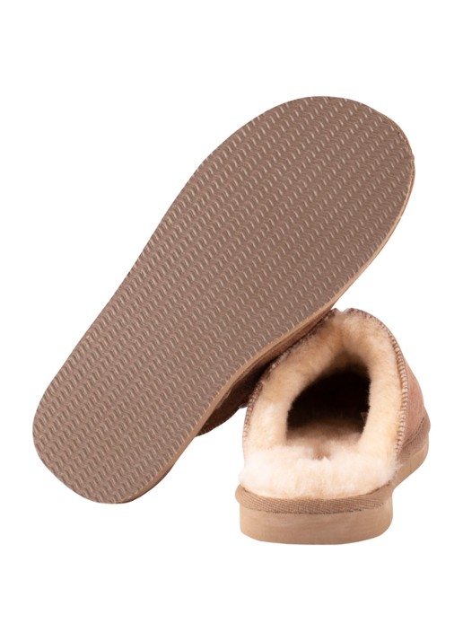Shepherd Hugo pantoffel van schapenleer - detail 4 cognac