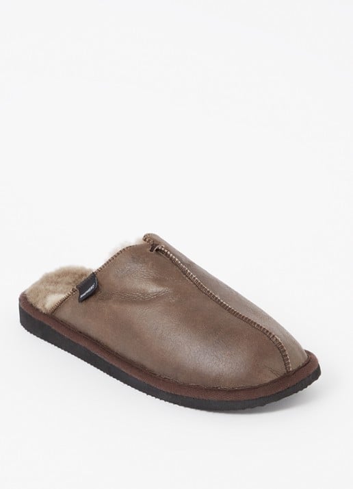 Shepherd Hugo pantoffel van schapenleer - voorkant 8 taupe