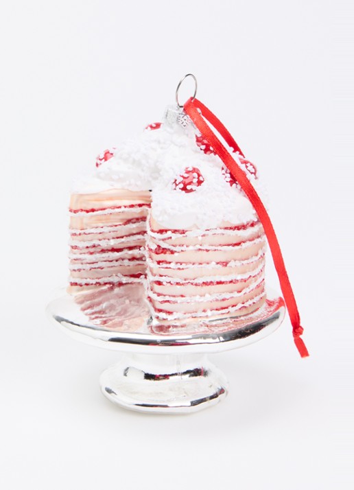 Shishi Cake kersthanger 12 cm - detail rood