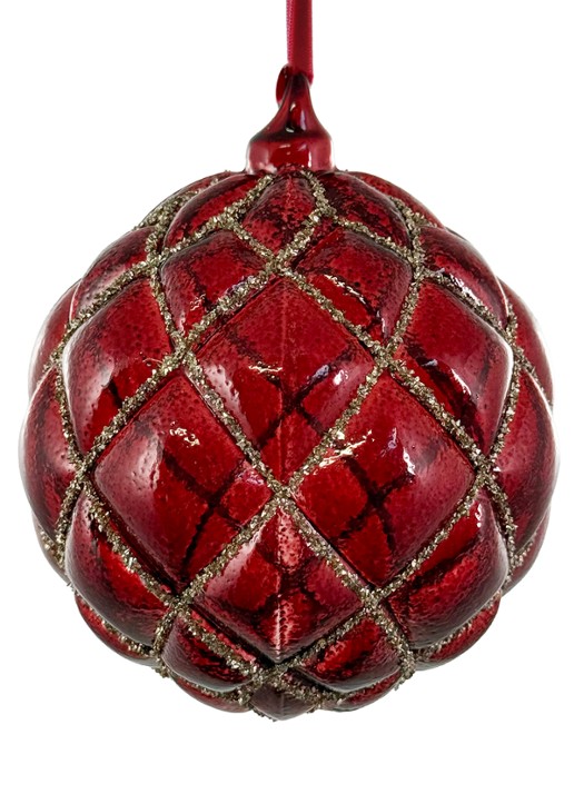 Shishi Glitter Lines kerstbal 10 cm