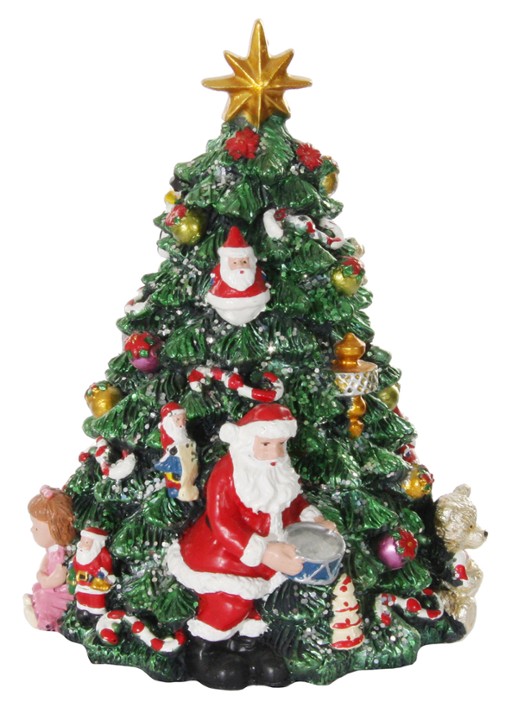 Shishi Kerstboom muziekdoos 17 cm - voorkant groen