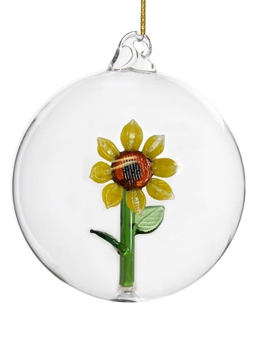 Shishi Zonnebloem kerstbal 10 cm